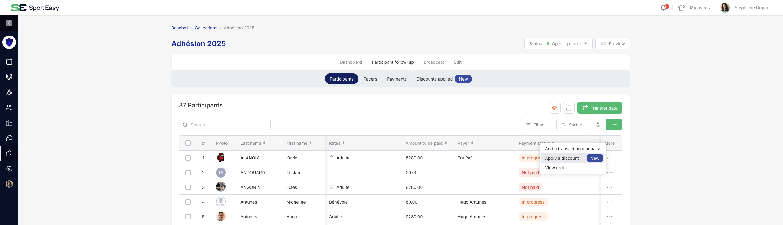 Cheminement Participants tab.png