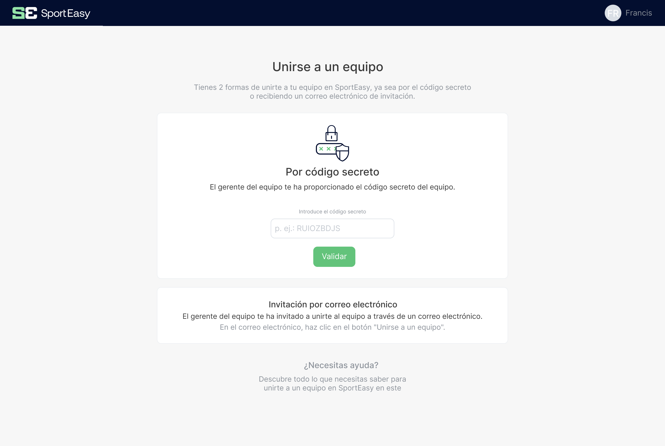 Rejoindre une équipe par code - Webapp - ES.png